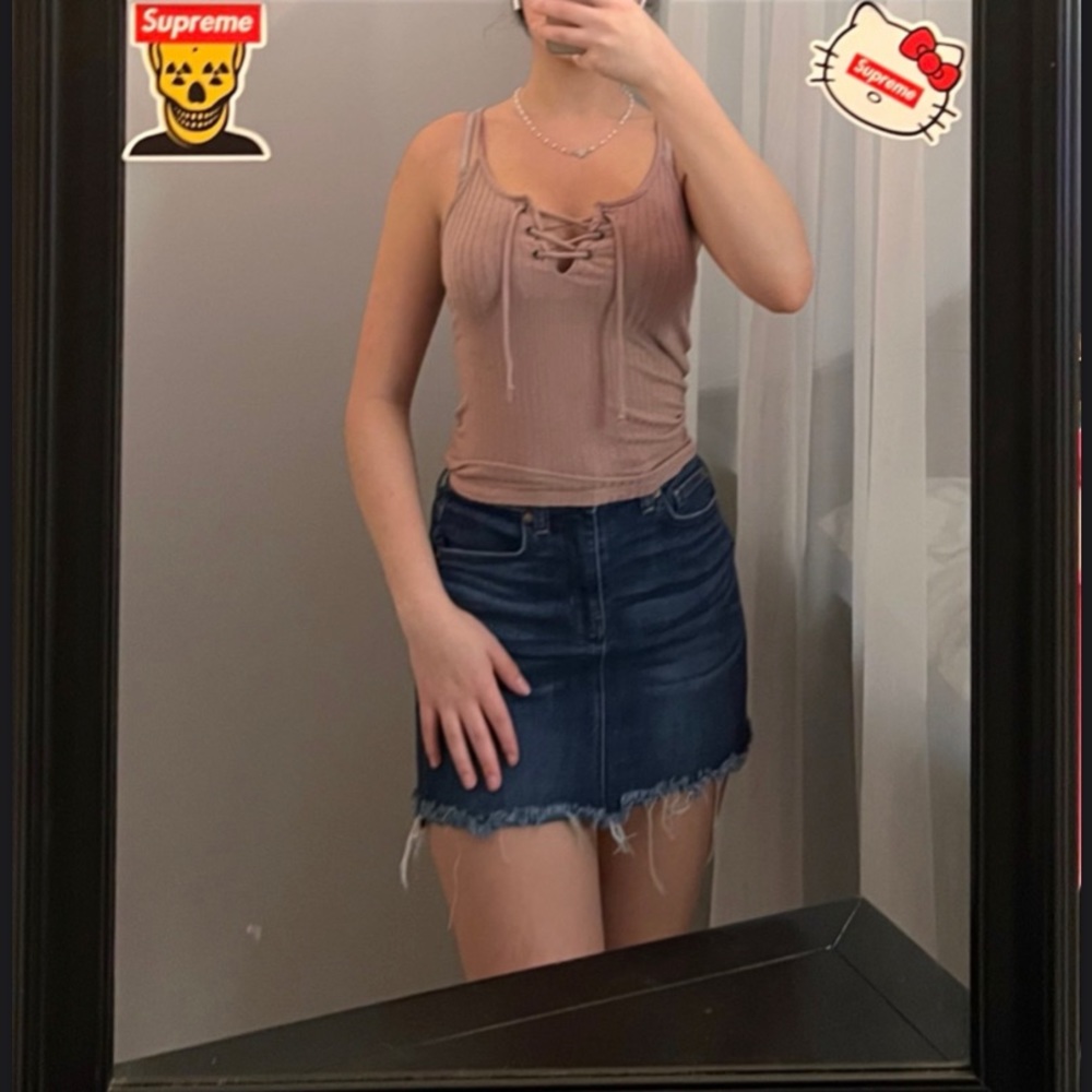 AEO SOFT & SEXY RIBBED LACE-UP CAMI